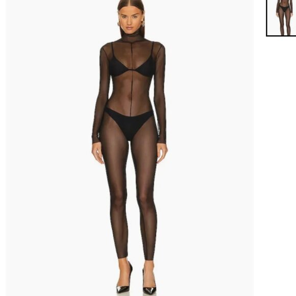 NWT Norma Kamali Long Sleeve Turtle CatsuitSmall